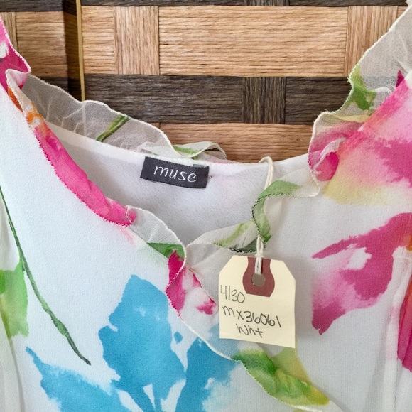 Muse Floral Print Should-Straps Dress Size M - Picture 4 of 8